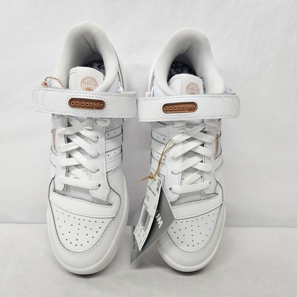 Adidas Forum Low Casual Sneakers HQ7105 White Rose Gold Metallic Women's Size 9 - Picture 6 of 11
